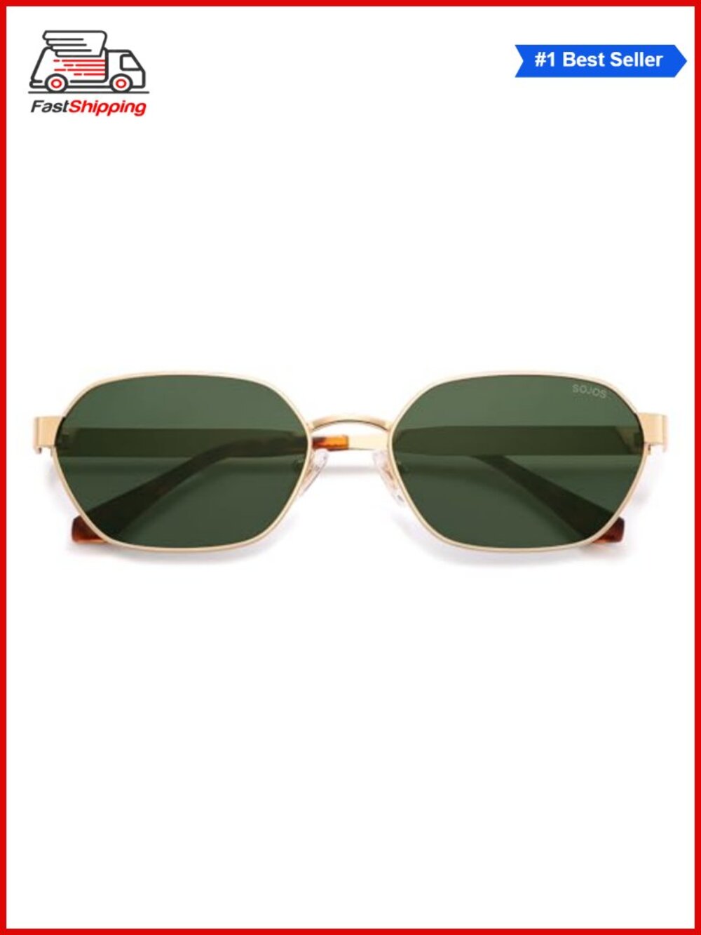 ✨SOJOS Polarized Hexagon Sunglasses Retro UV400 Unisex Metal Full Frame